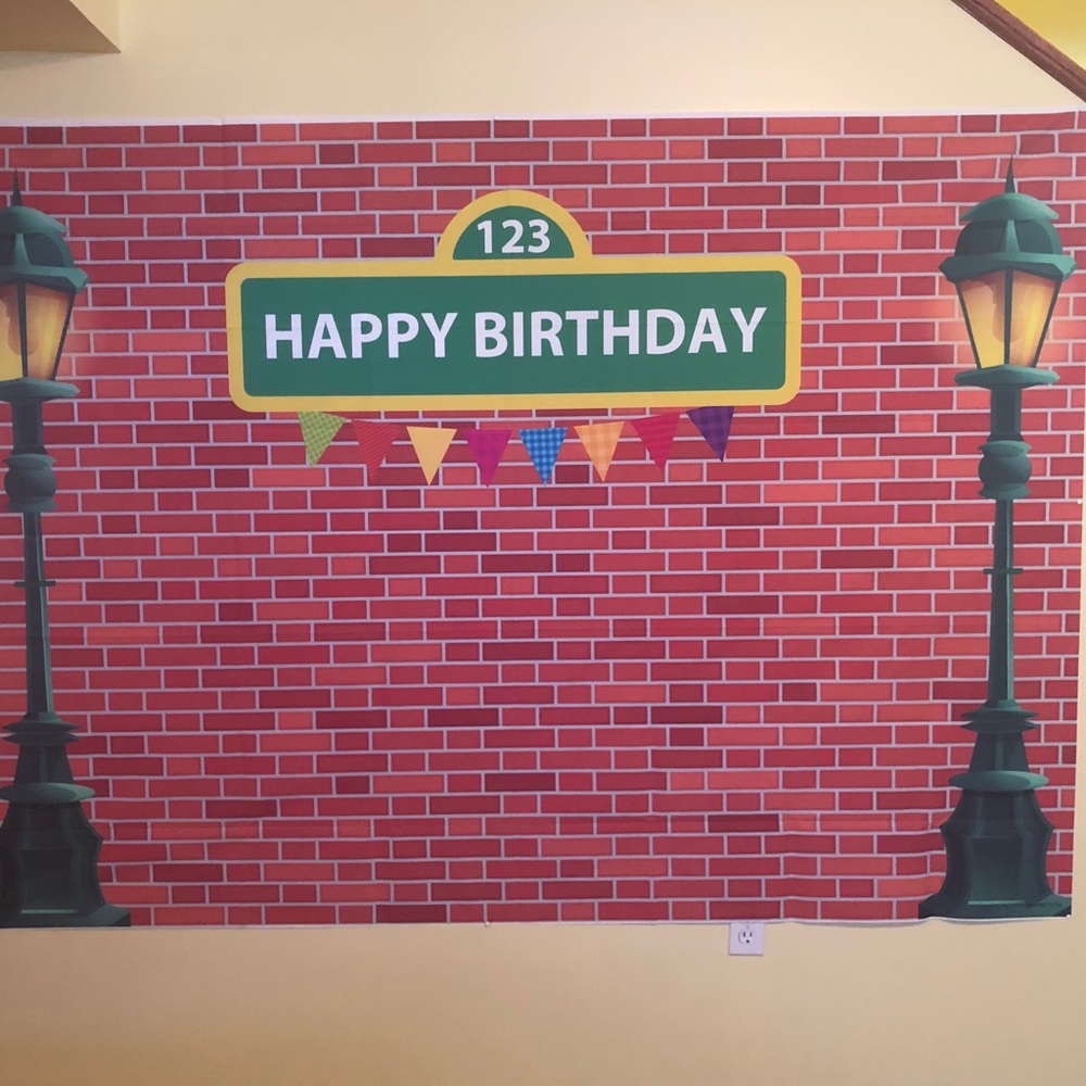 Sesame Street Brick Wall Backdrop